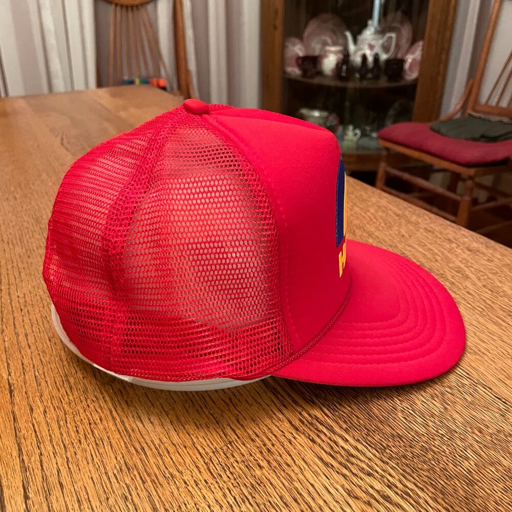 Men's Vintage Hawaii Rainbow Red Snapback Mesh Back Trucker Hat Cap - Picture 5 of 11